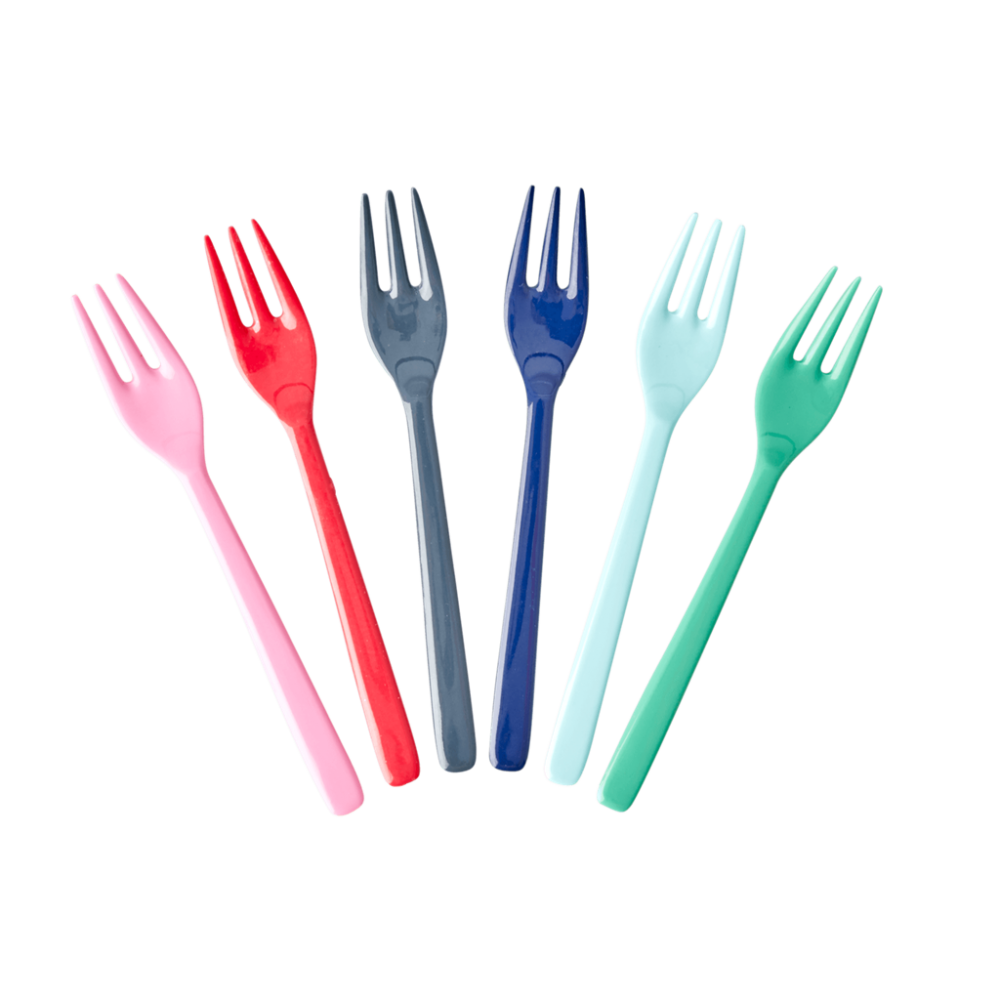 Set of 6 Melamine Forks Believe In Red Lipstick Colours Collection Rice DK